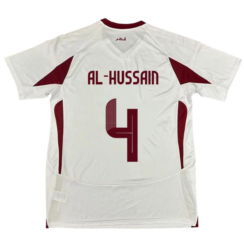 Danxen Mujer Camiseta Catar Al-Hashmi Al-Hussain #4 Blanco 2ª Equipación 24-26 La Camisa México