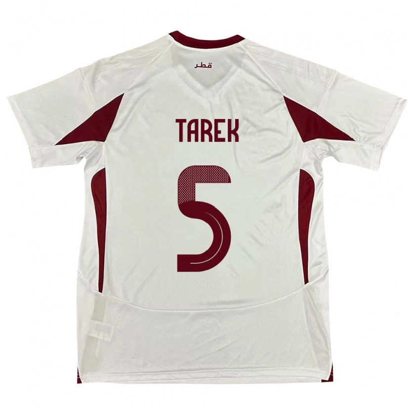 Danxen Mujer Camiseta Catar Tarek Salman #5 Blanco 2ª Equipación 24-26 La Camisa México