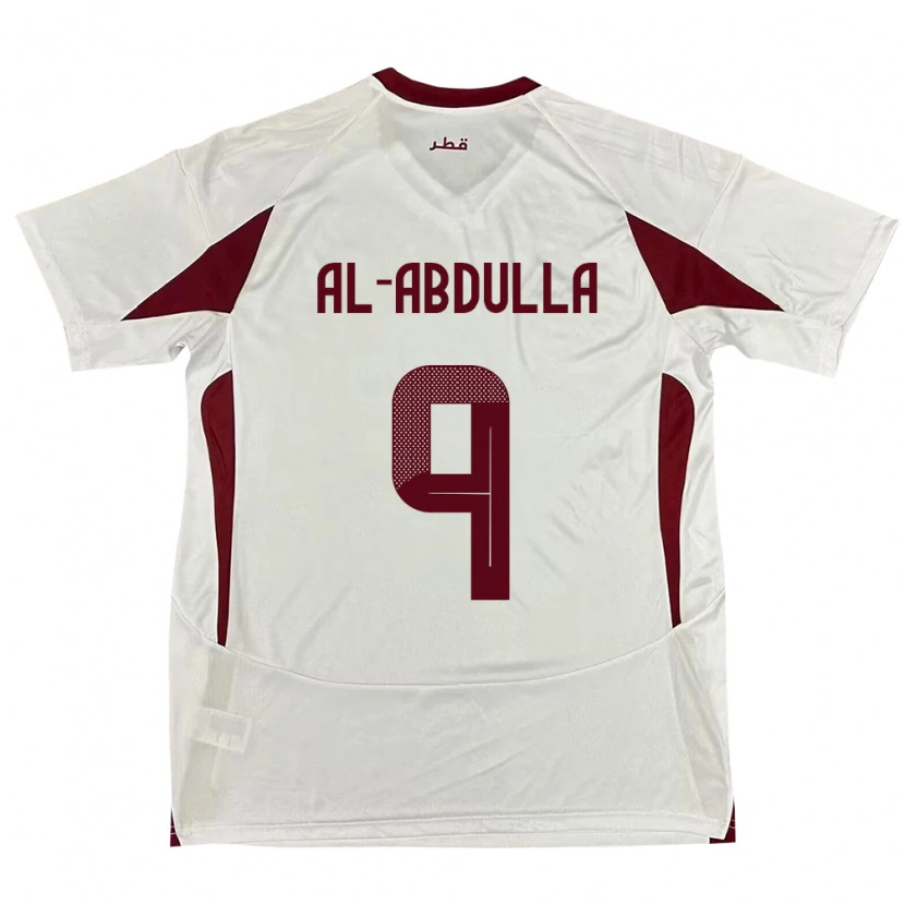 Danxen Mujer Camiseta Catar Rashid Al-Abdulla #9 Blanco 2ª Equipación 24-26 La Camisa México