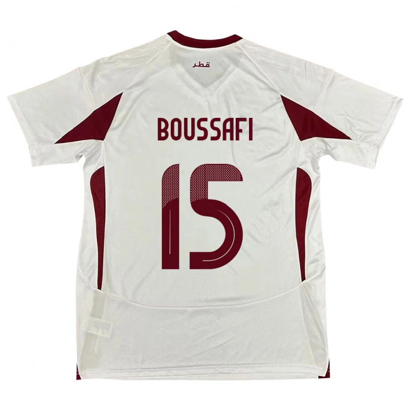 Danxen Mujer Camiseta Catar Rabh Boussafi #15 Blanco 2ª Equipación 24-26 La Camisa México