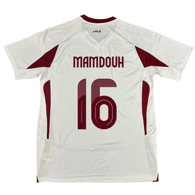 Danxen Mujer Camiseta Catar Bahaa Mamdouh #16 Blanco 2ª Equipación 24-26 La Camisa México