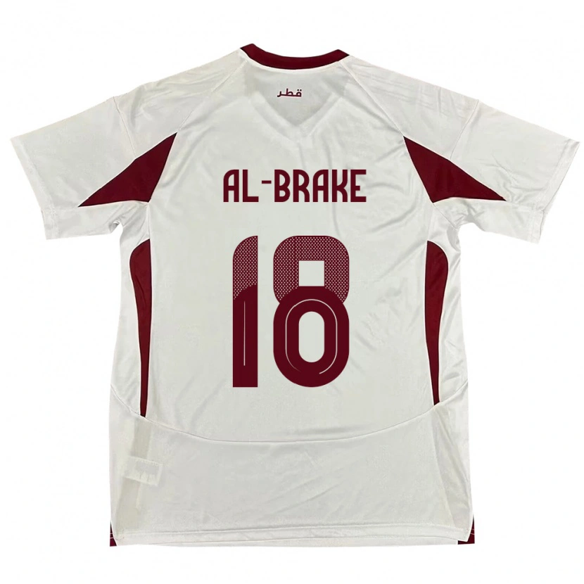 Danxen Mujer Camiseta Catar Sultan Al-Brake #18 Blanco 2ª Equipación 24-26 La Camisa México