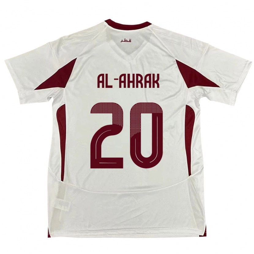 Danxen Mujer Camiseta Catar Abdullah Al-Ahrak #20 Blanco 2ª Equipación 24-26 La Camisa México