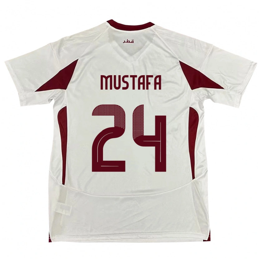 Danxen Mujer Camiseta Catar Mustafa Mashaal #24 Blanco 2ª Equipación 24-26 La Camisa México