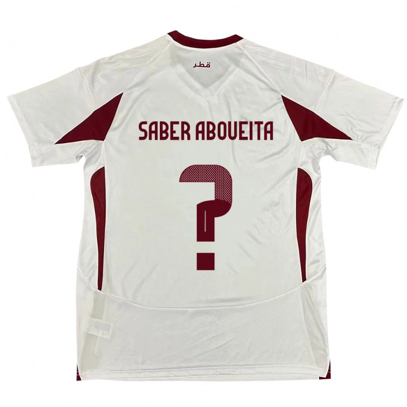 Danxen Mujer Camiseta Catar Ahmed Saber Aboueita #0 Blanco 2ª Equipación 24-26 La Camisa México