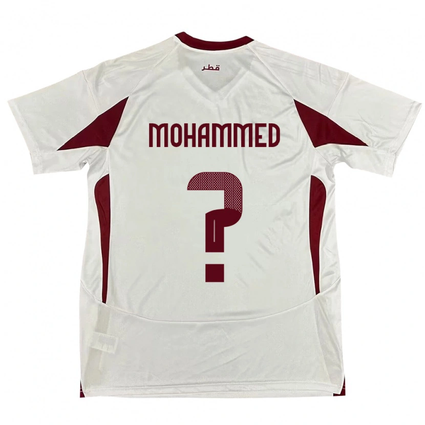 Danxen Mujer Camiseta Catar Bakri Mohammed #0 Blanco 2ª Equipación 24-26 La Camisa México