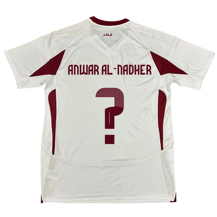 Danxen Mujer Camiseta Catar Salman Anwar Al-Nadher #0 Blanco 2ª Equipación 24-26 La Camisa México