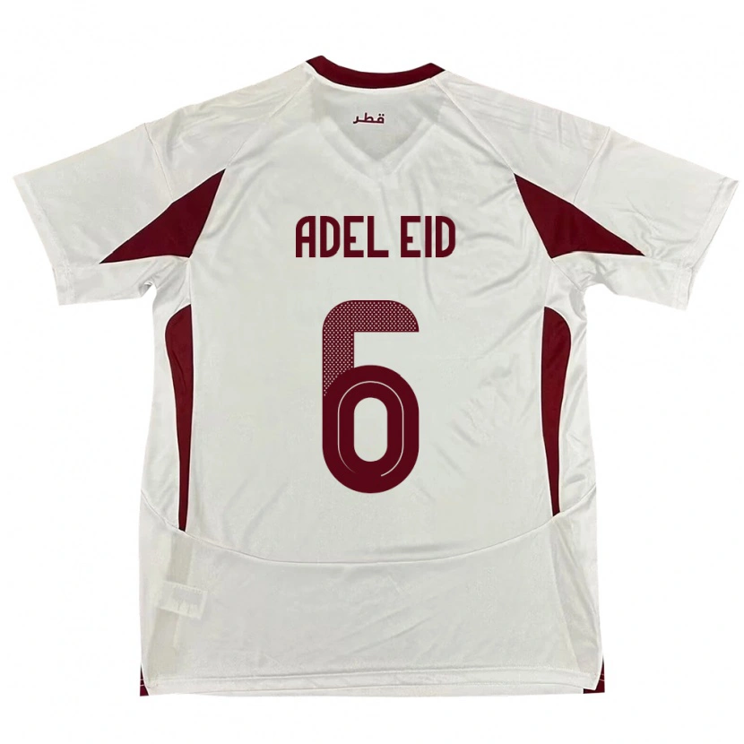 Danxen Mujer Camiseta Catar Bassam Adel Eid #6 Blanco 2ª Equipación 24-26 La Camisa México