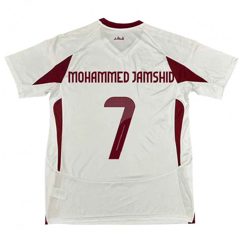 Danxen Mujer Camiseta Catar Tahsin Mohammed Jamshid #7 Blanco 2ª Equipación 24-26 La Camisa México