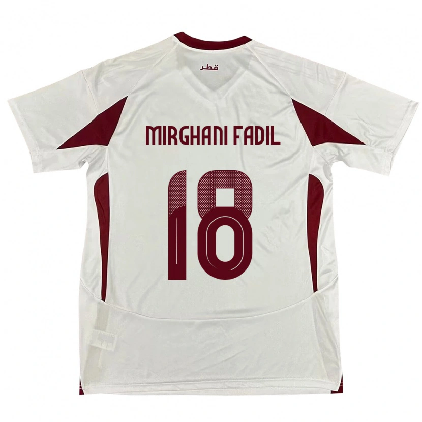 Danxen Mujer Camiseta Catar Awab Mirghani Fadil #18 Blanco 2ª Equipación 24-26 La Camisa México