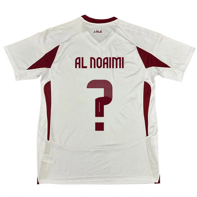 Danxen Mujer Camiseta Catar Mohammad Al Noaimi #0 Blanco 2ª Equipación 24-26 La Camisa México