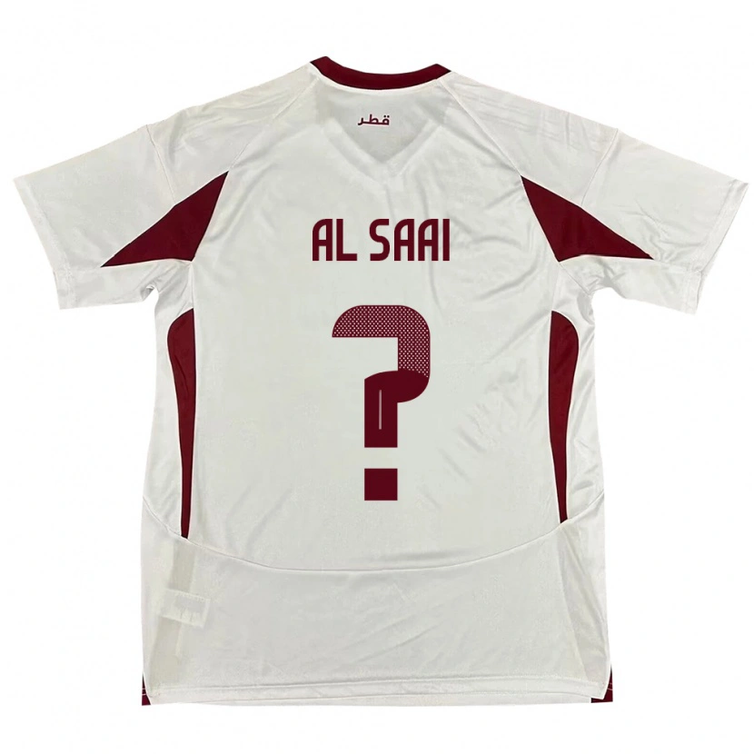 Danxen Mujer Camiseta Catar Abdallah Al Saai #0 Blanco 2ª Equipación 24-26 La Camisa México
