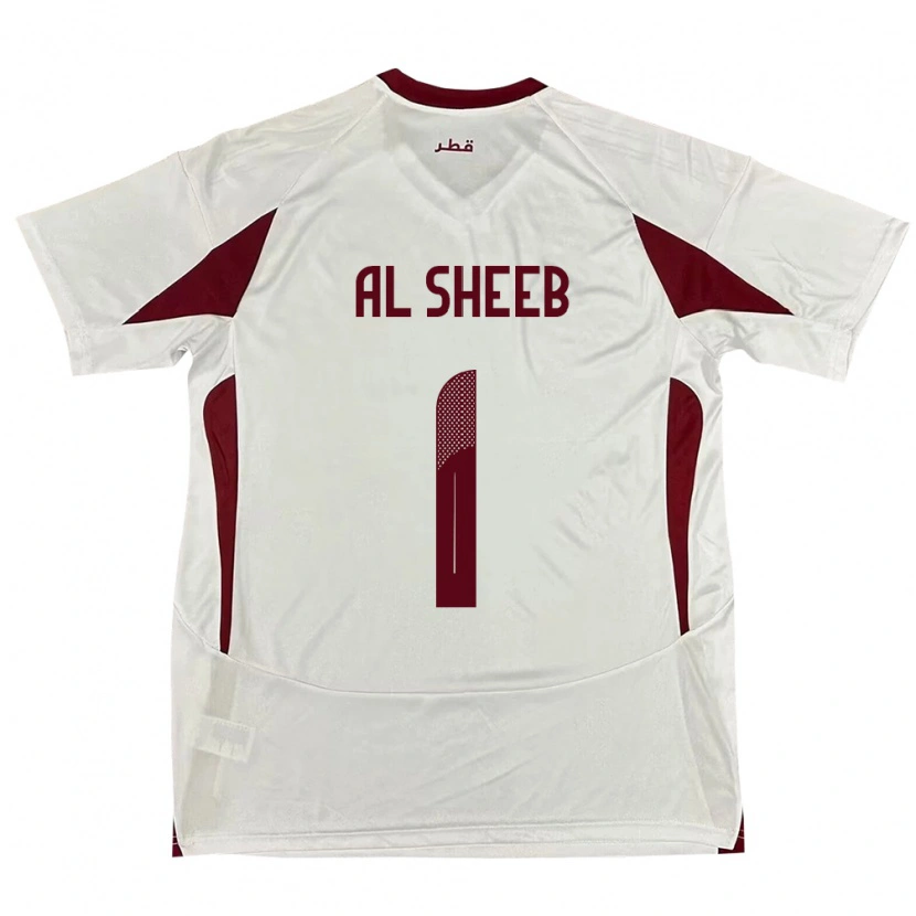 Danxen Mujer Camiseta Catar Saad Al Sheeb #1 Blanco 2ª Equipación 24-26 La Camisa México