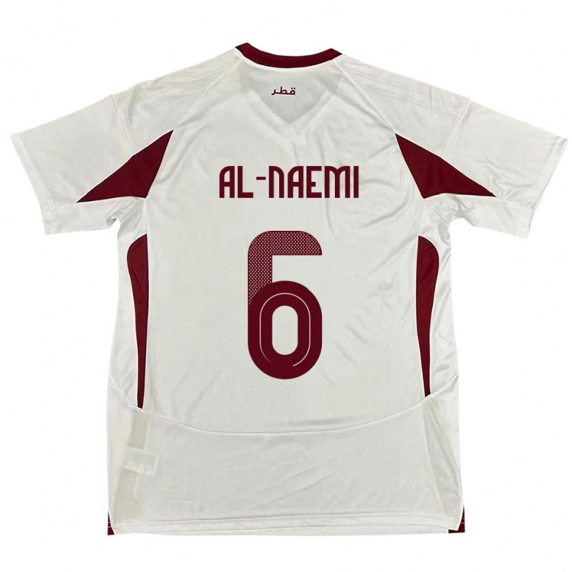 Danxen Mujer Camiseta Catar Reem Al Naemi #6 Blanco 2ª Equipación 24-26 La Camisa México