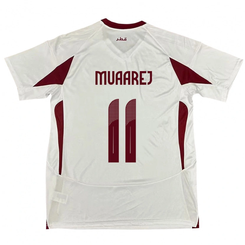 Danxen Mujer Camiseta Catar Mooza Muaarej #11 Blanco 2ª Equipación 24-26 La Camisa México