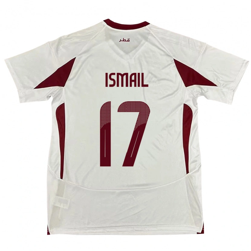 Danxen Mujer Camiseta Catar Ismail Mohamad #17 Blanco 2ª Equipación 24-26 La Camisa México