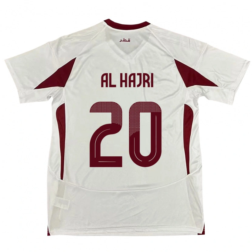 Danxen Mujer Camiseta Catar Salem Al Hajri #20 Blanco 2ª Equipación 24-26 La Camisa México