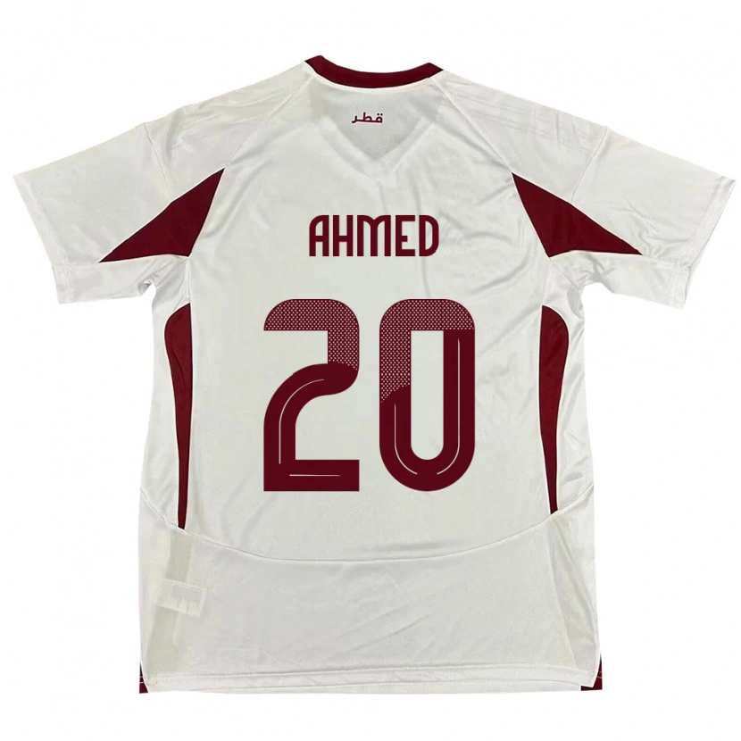 Danxen Mujer Camiseta Catar Ahmed Fadel Hasaba #20 Blanco 2ª Equipación 24-26 La Camisa México