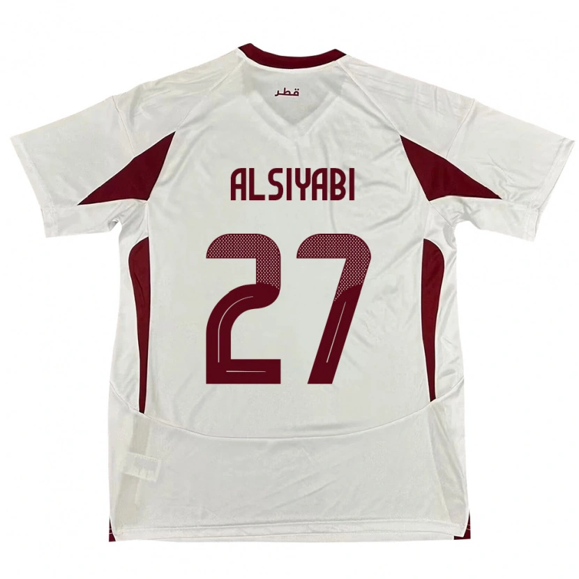 Danxen Mujer Camiseta Catar Nasra Alsiyabi #27 Blanco 2ª Equipación 24-26 La Camisa México