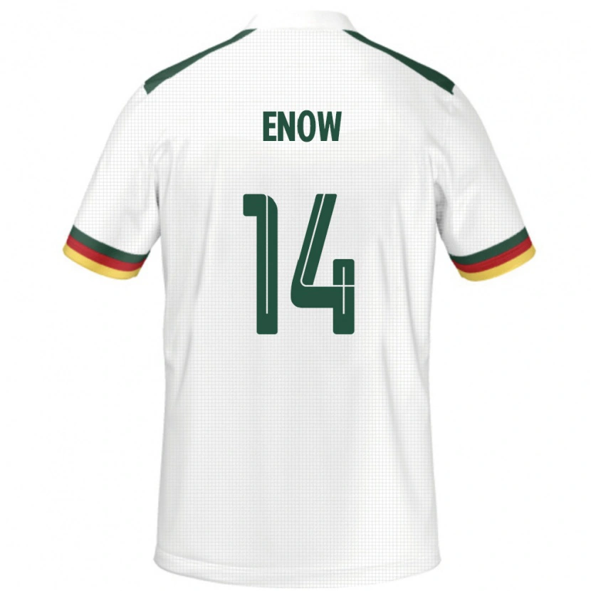 Danxen Mujer Camiseta Camerún Boris Enow #14 Blanco 2ª Equipación 24-26 La Camisa México