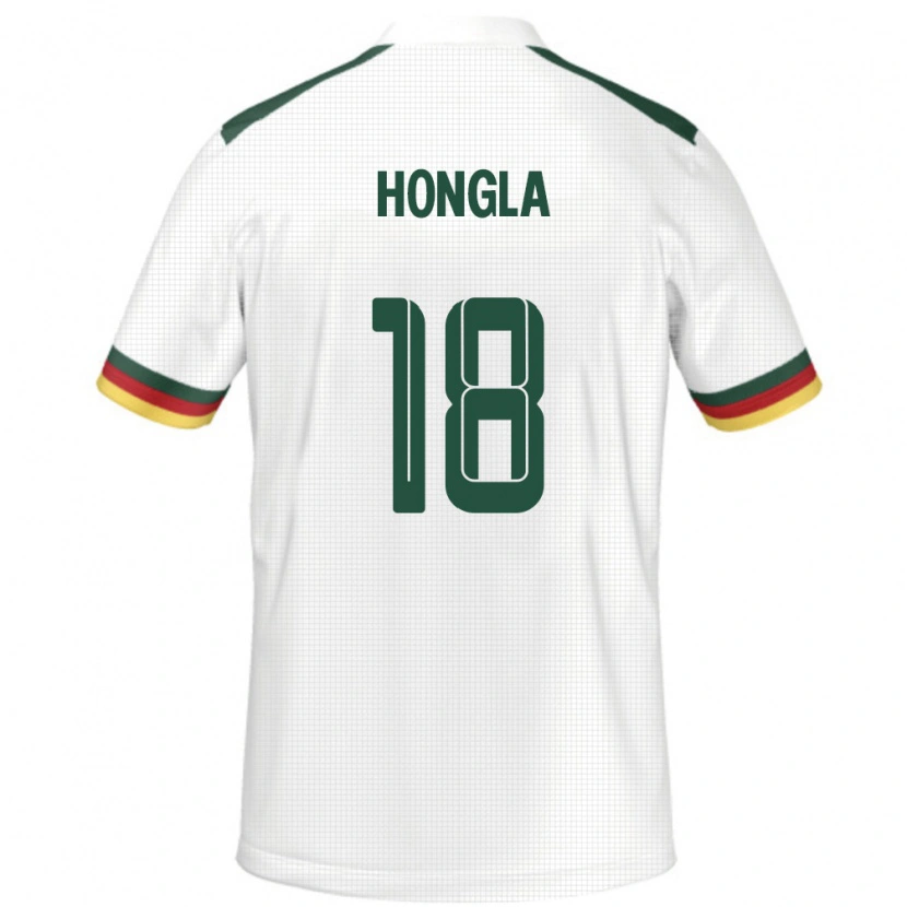 Danxen Mujer Camiseta Camerún Martin Hongla #18 Blanco 2ª Equipación 24-26 La Camisa México