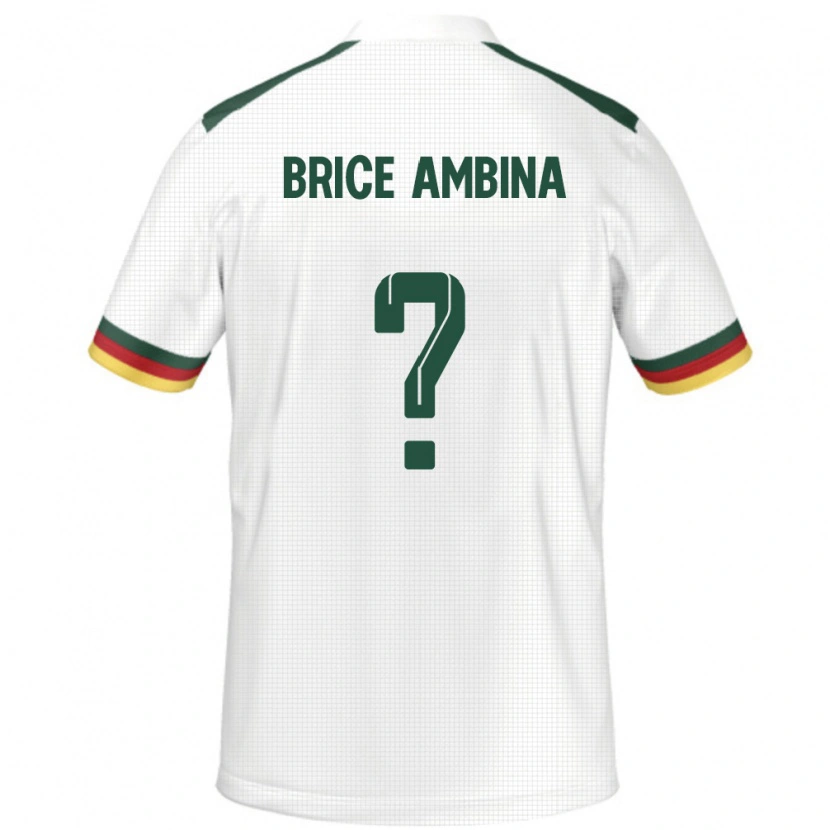 Danxen Mujer Camiseta Camerún Fidel Brice Ambina #0 Blanco 2ª Equipación 24-26 La Camisa México