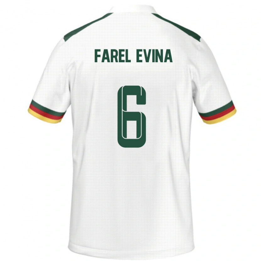 Danxen Mujer Camiseta Camerún Sony Farel Evina #6 Blanco 2ª Equipación 24-26 La Camisa México