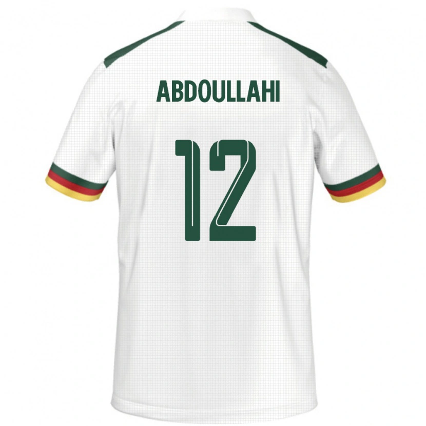 Danxen Mujer Camiseta Camerún Tidjani Ahmadou Abdoullahi #12 Blanco 2ª Equipación 24-26 La Camisa México