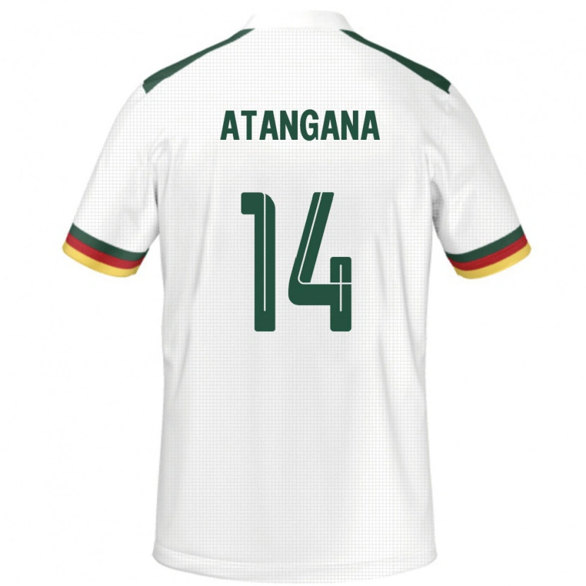 Danxen Mujer Camiseta Camerún Joseph Atangana #14 Blanco 2ª Equipación 24-26 La Camisa México