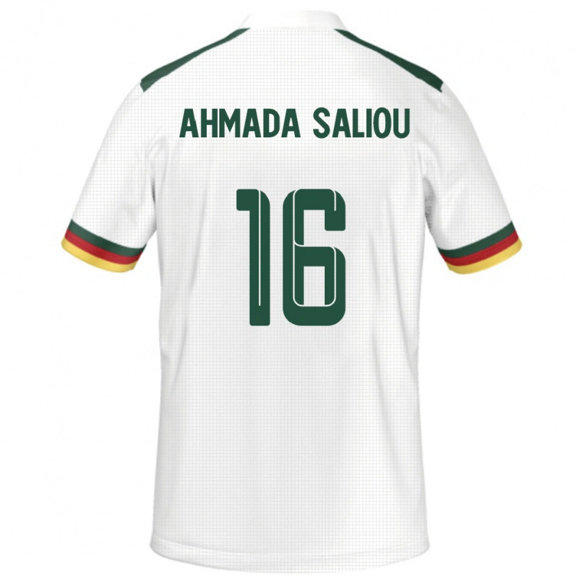 Danxen Mujer Camiseta Camerún Mamoudou Ahmada Saliou #16 Blanco 2ª Equipación 24-26 La Camisa México