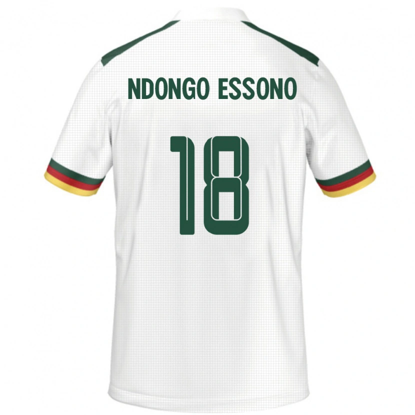Danxen Mujer Camiseta Camerún Rodrigue Dipanda Ndongo Essono #18 Blanco 2ª Equipación 24-26 La Camisa México