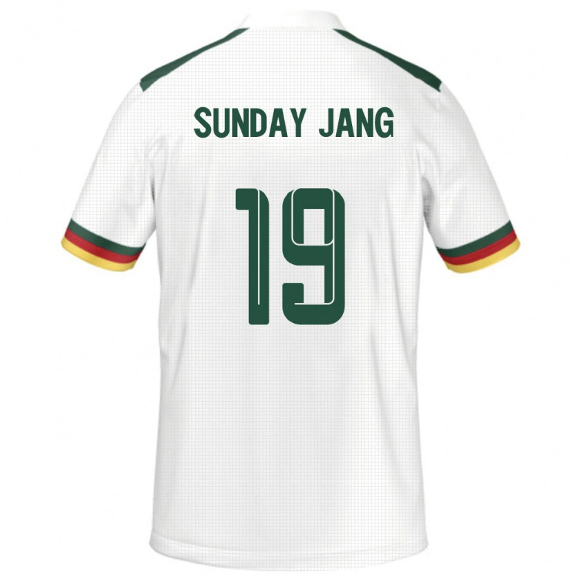 Danxen Mujer Camiseta Camerún Junior Sunday Jang #19 Blanco 2ª Equipación 24-26 La Camisa México