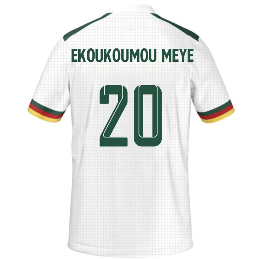Danxen Mujer Camiseta Camerún Ivan Donald Ekoukoumou Meye #20 Blanco 2ª Equipación 24-26 La Camisa México