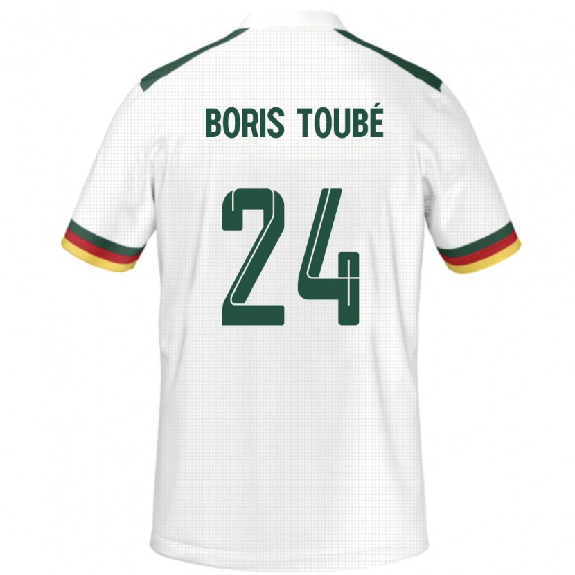 Danxen Mujer Camiseta Camerún Godefroy Christopher Boris Toubé #24 Blanco 2ª Equipación 24-26 La Camisa México