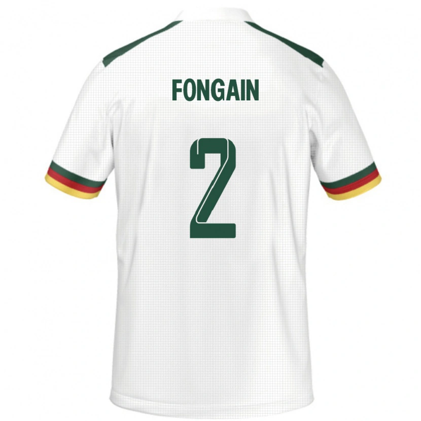 Danxen Mujer Camiseta Camerún Meyepya Fongain #2 Blanco 2ª Equipación 24-26 La Camisa México