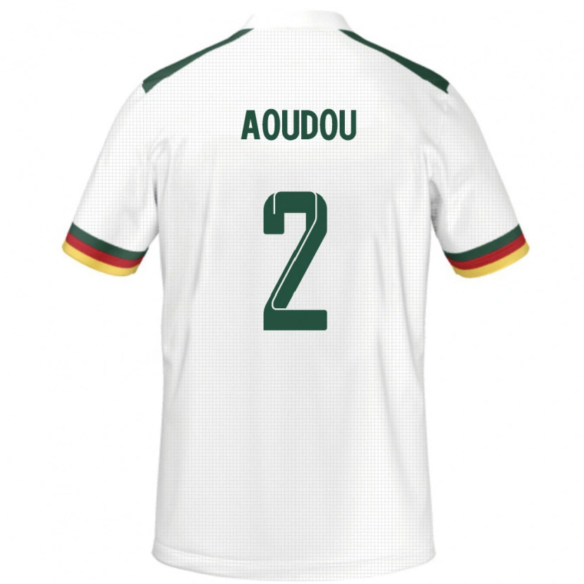 Danxen Mujer Camiseta Camerún Moussa Aoudou #2 Blanco 2ª Equipación 24-26 La Camisa México