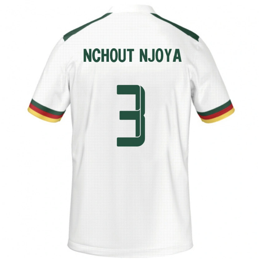 Danxen Mujer Camiseta Camerún Ajara Nchout Njoya #3 Blanco 2ª Equipación 24-26 La Camisa México