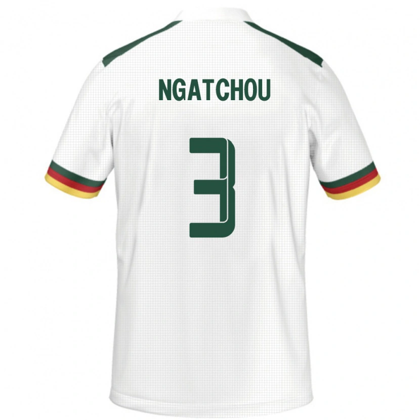Danxen Mujer Camiseta Camerún Ricky Ngatchou Kamtchouang #3 Blanco 2ª Equipación 24-26 La Camisa México