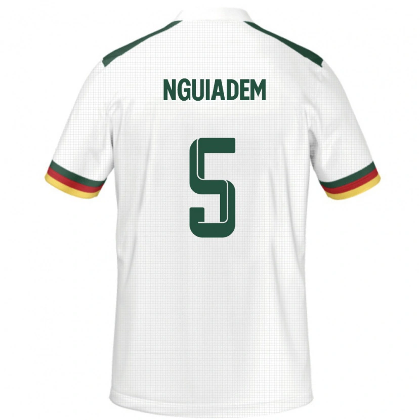 Danxen Mujer Camiseta Camerún Annecy Nguiadem #5 Blanco 2ª Equipación 24-26 La Camisa México