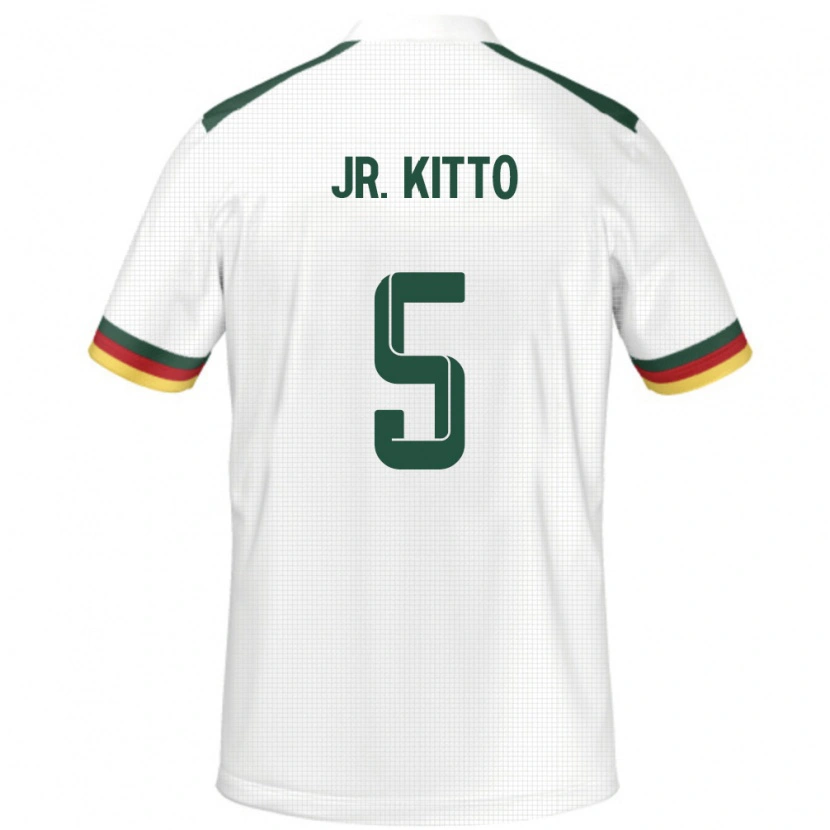 Danxen Mujer Camiseta Camerún Samuel Junior Kotto #5 Blanco 2ª Equipación 24-26 La Camisa México