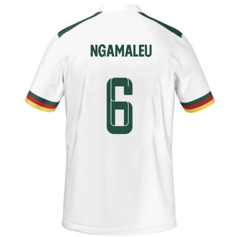 Danxen Mujer Camiseta Camerún Nicolas Ngamaleu #6 Blanco 2ª Equipación 24-26 La Camisa México