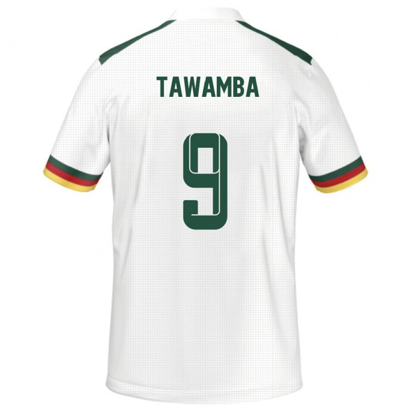 Danxen Mujer Camiseta Camerún Leandre Tawamba #9 Blanco 2ª Equipación 24-26 La Camisa México
