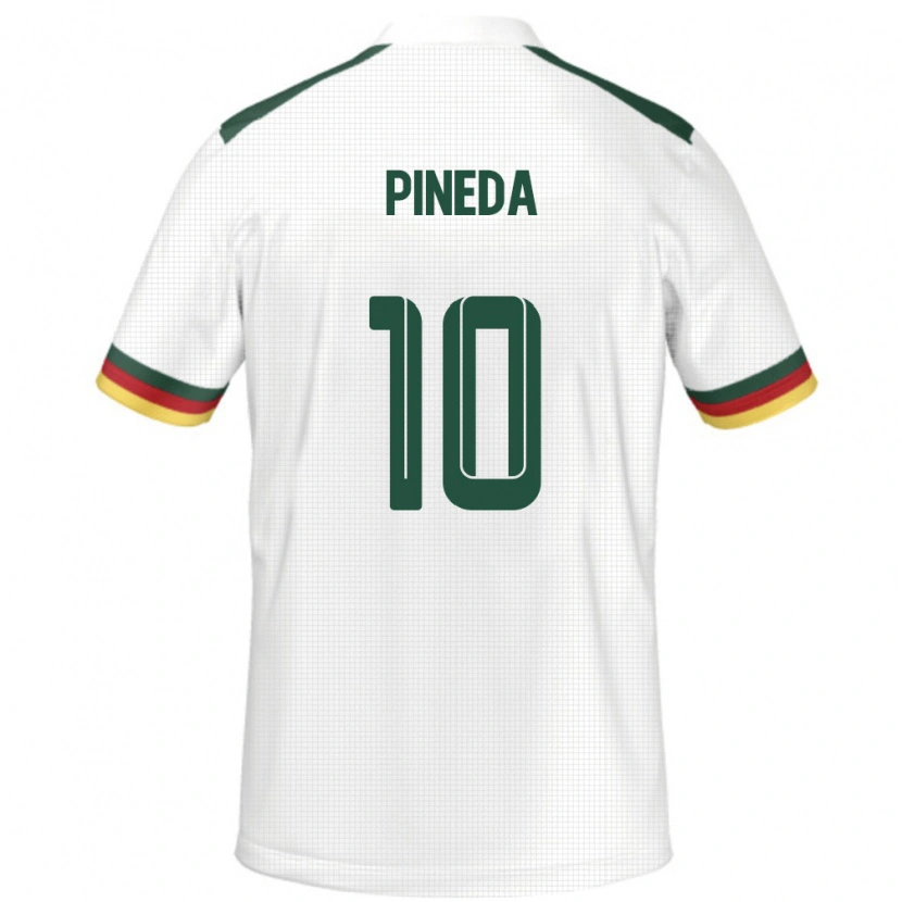 Danxen Mujer Camiseta Camerún Etienne Eto O Pineda #10 Blanco 2ª Equipación 24-26 La Camisa México