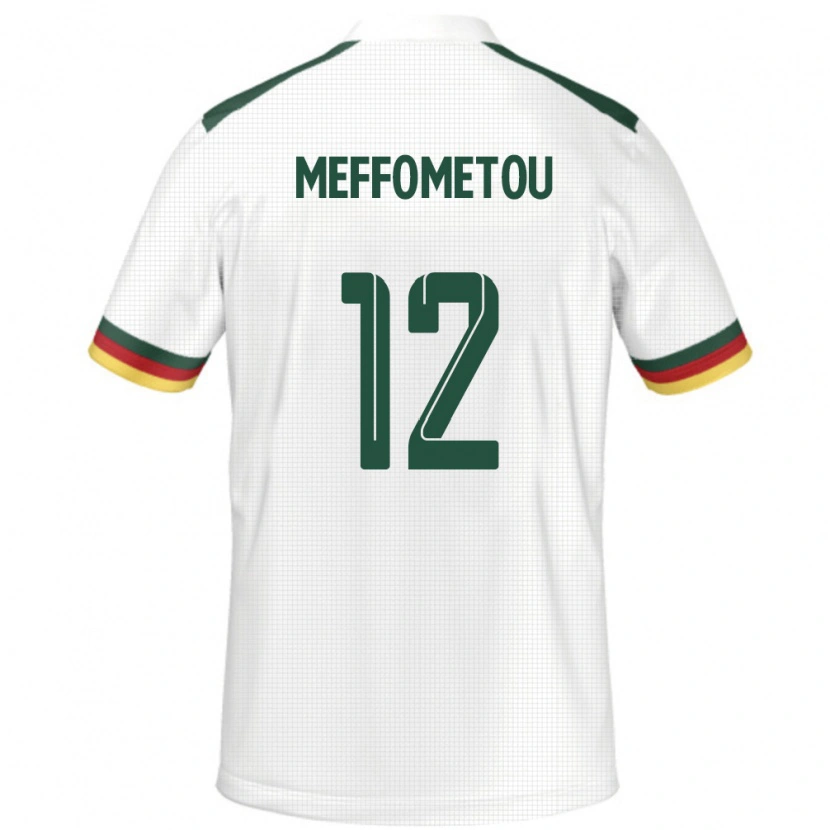 Danxen Mujer Camiseta Camerún Falonne Meffometou #12 Blanco 2ª Equipación 24-26 La Camisa México