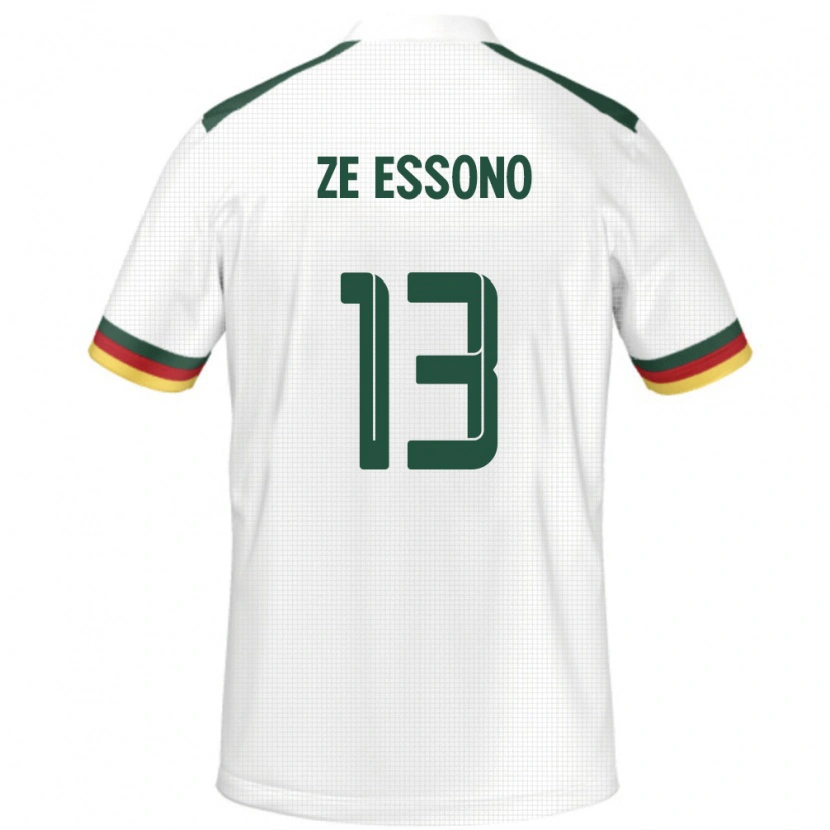 Danxen Mujer Camiseta Camerún Severin Ze Essono #13 Blanco 2ª Equipación 24-26 La Camisa México