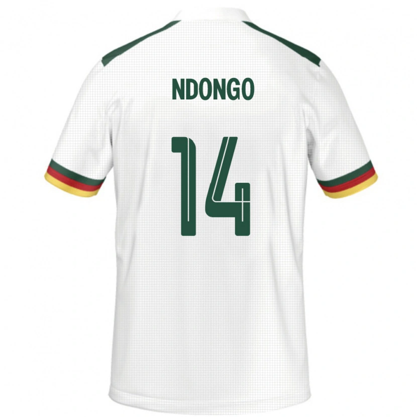 Danxen Mujer Camiseta Camerún Nassourou Ndongo #14 Blanco 2ª Equipación 24-26 La Camisa México