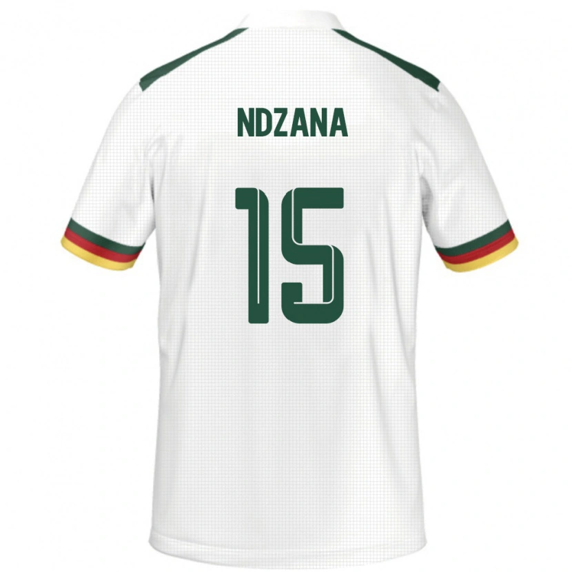 Danxen Mujer Camiseta Camerún Colette Ndzana #15 Blanco 2ª Equipación 24-26 La Camisa México