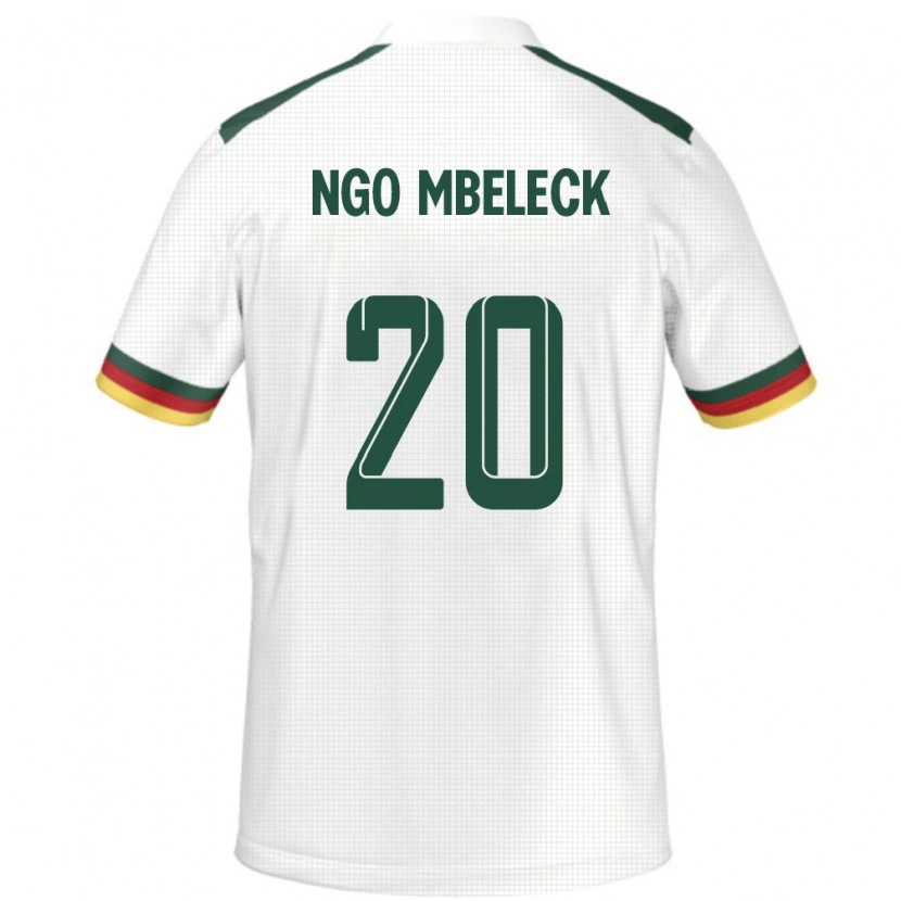 Danxen Mujer Camiseta Camerún Genevieve Ngo Mbeleck #20 Blanco 2ª Equipación 24-26 La Camisa México