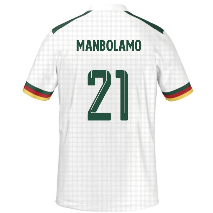 Danxen Mujer Camiseta Camerún Eliane Manbolamo #21 Blanco 2ª Equipación 24-26 La Camisa México