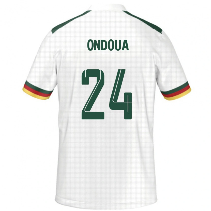 Danxen Mujer Camiseta Camerún Gael Ondoua #24 Blanco 2ª Equipación 24-26 La Camisa México